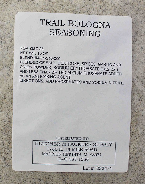 Trail Style Bologna Seasoning