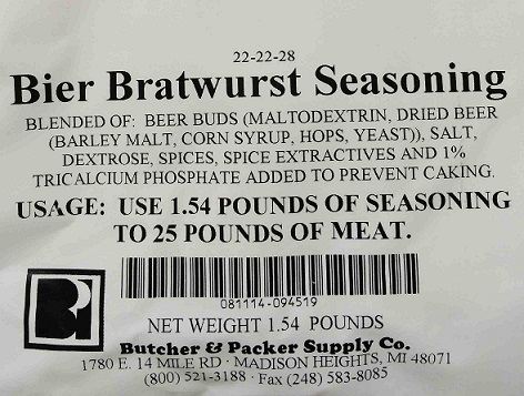 Bier Bratwurst Seasoning