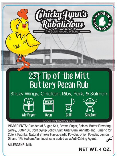 231 Tip Of The Mitt Buttery Pecan Rub 4oz