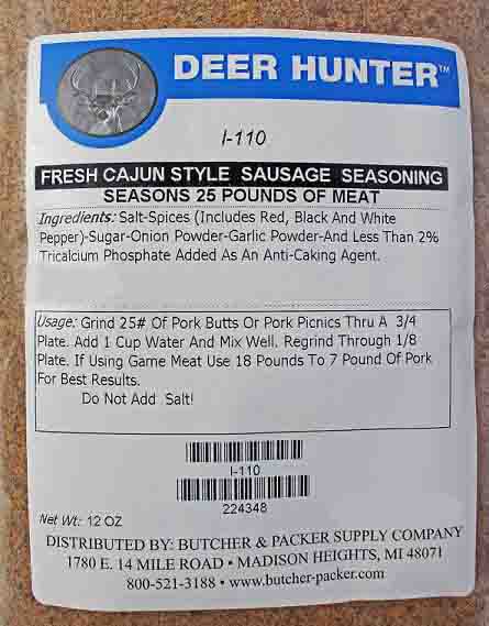 Cajun Style Sausage Seasoning