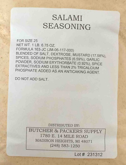 thumbnail interactive-video image 1 of AJ's Sausage Kitchens SALAMI Seasoning – 6.4 Oz Packet For 10 Lbs Of Meat – Made In USA 1 of 3