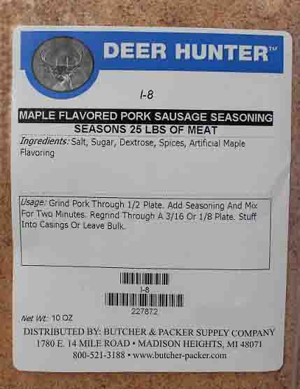 Maple Flavored Pork Sausage Seasoning