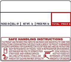 CAS Scale Non UPC Safe Handling Labels LST-8030 ( 1cs.)