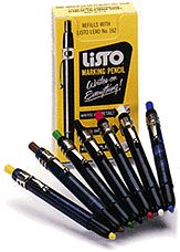 Grease pencils Retractable Gel Markers LISTO Pens BLUE Box of 12 